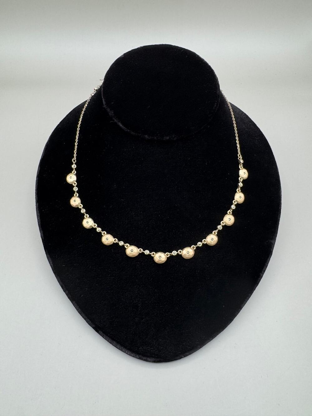 Vintage Liz Claiborne LC Brushed Gold Tone Dainty Necklace